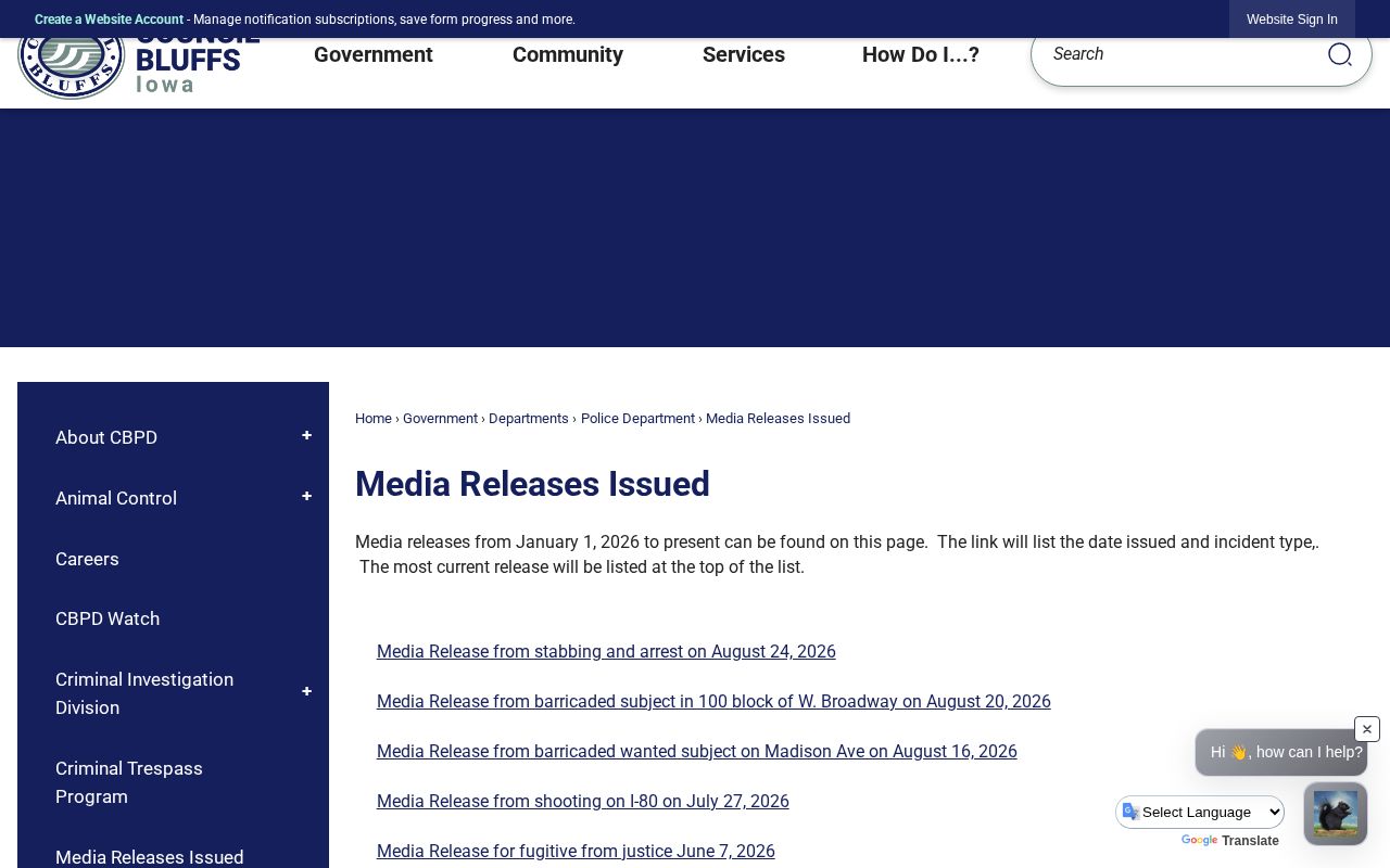 Council Bluffs Police dated media release archive
